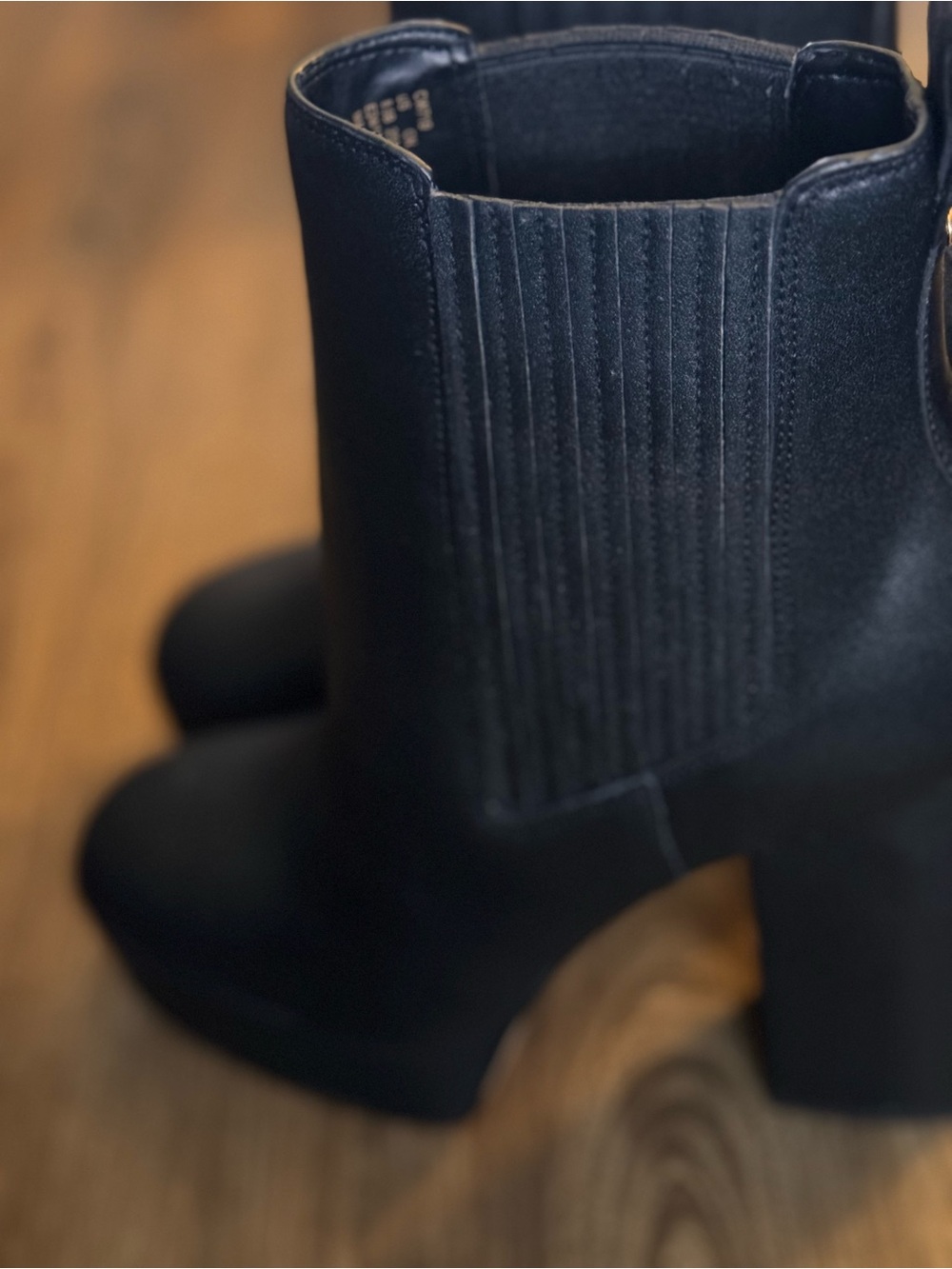 Coach Black Elastic Chelsea Block Heel Booties - Picture 3 of 4